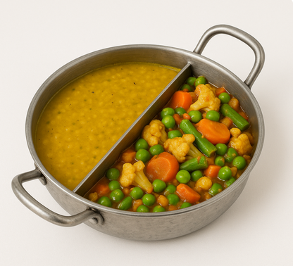 कड़ाही - एक बर्तन, दो सब्जी